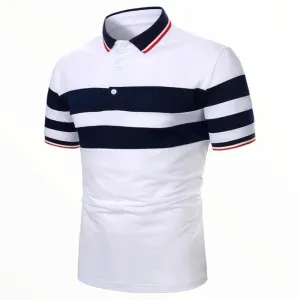 Polo bleu marine et blanc