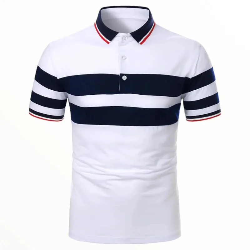 Polo bleu marine et blanc