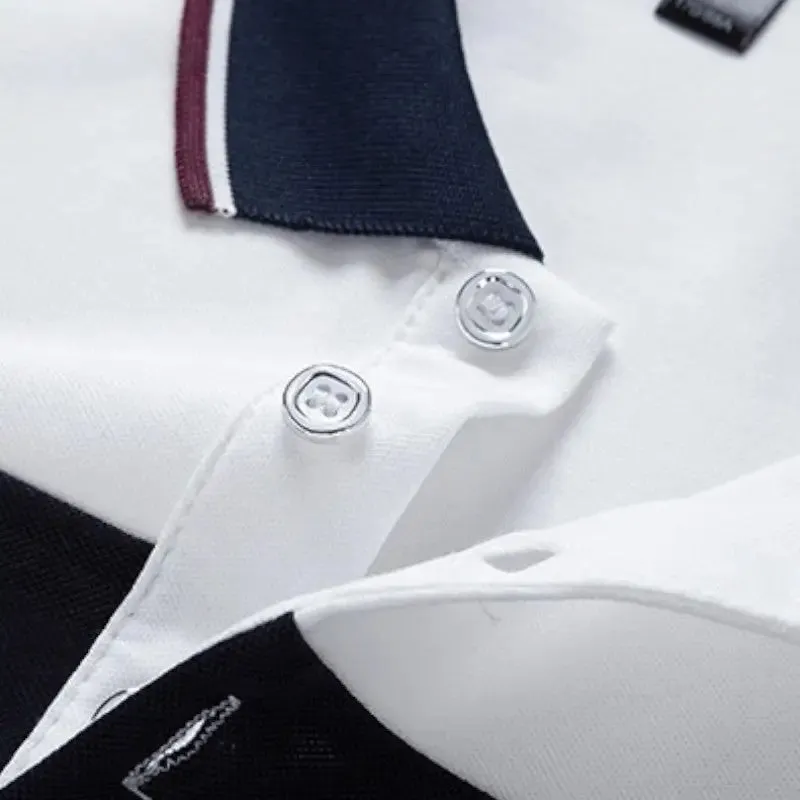 Polo bleu marine et blanc