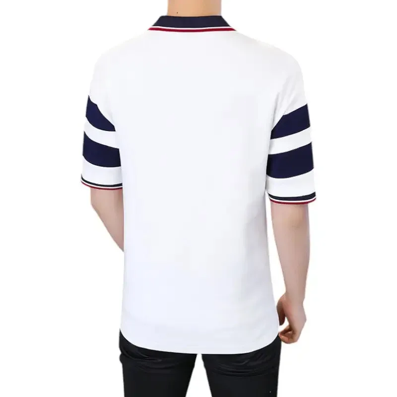 Polo bleu marine et blanc