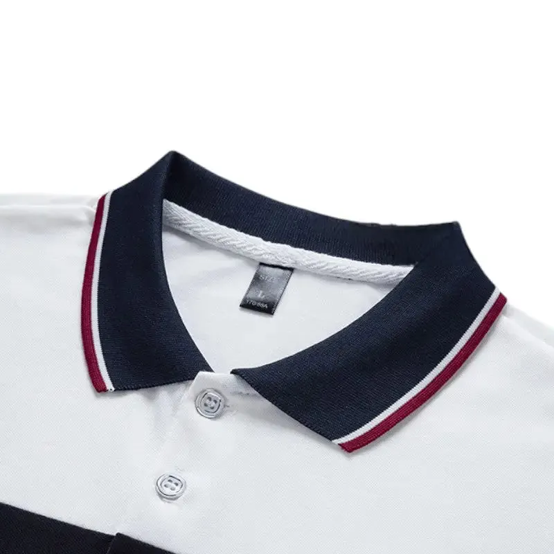 Polo bleu marine et blanc