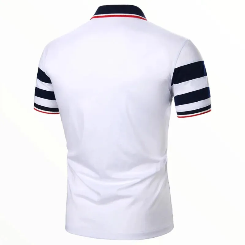 Polo bleu marine et blanc