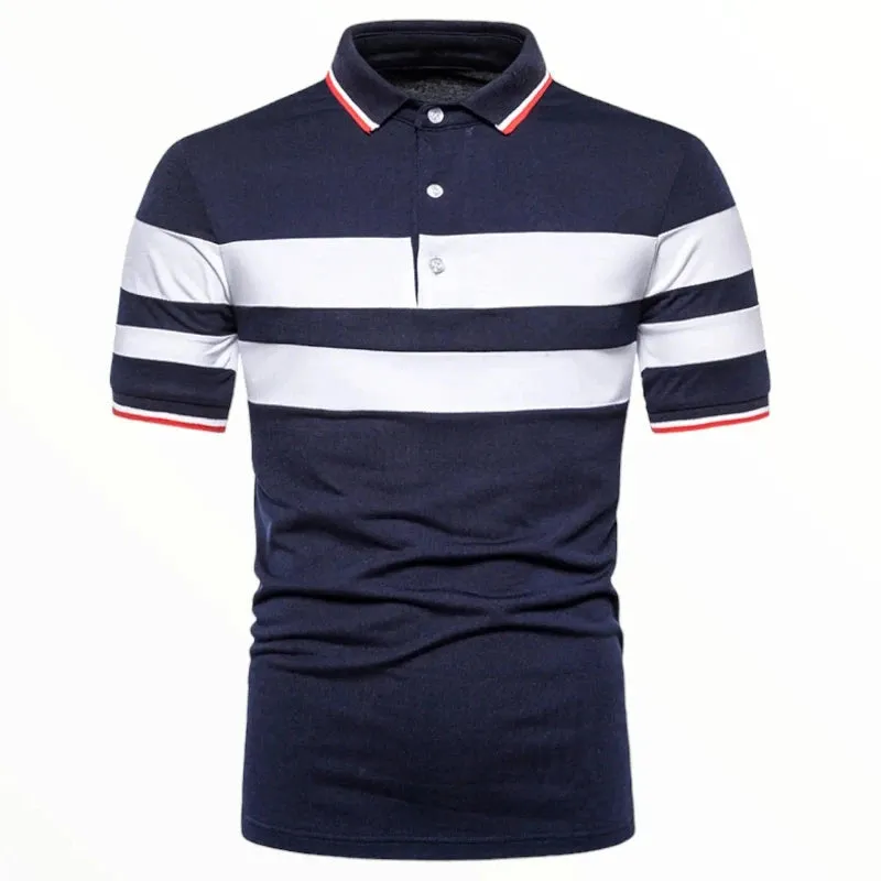 Polo bleu marine et blanc