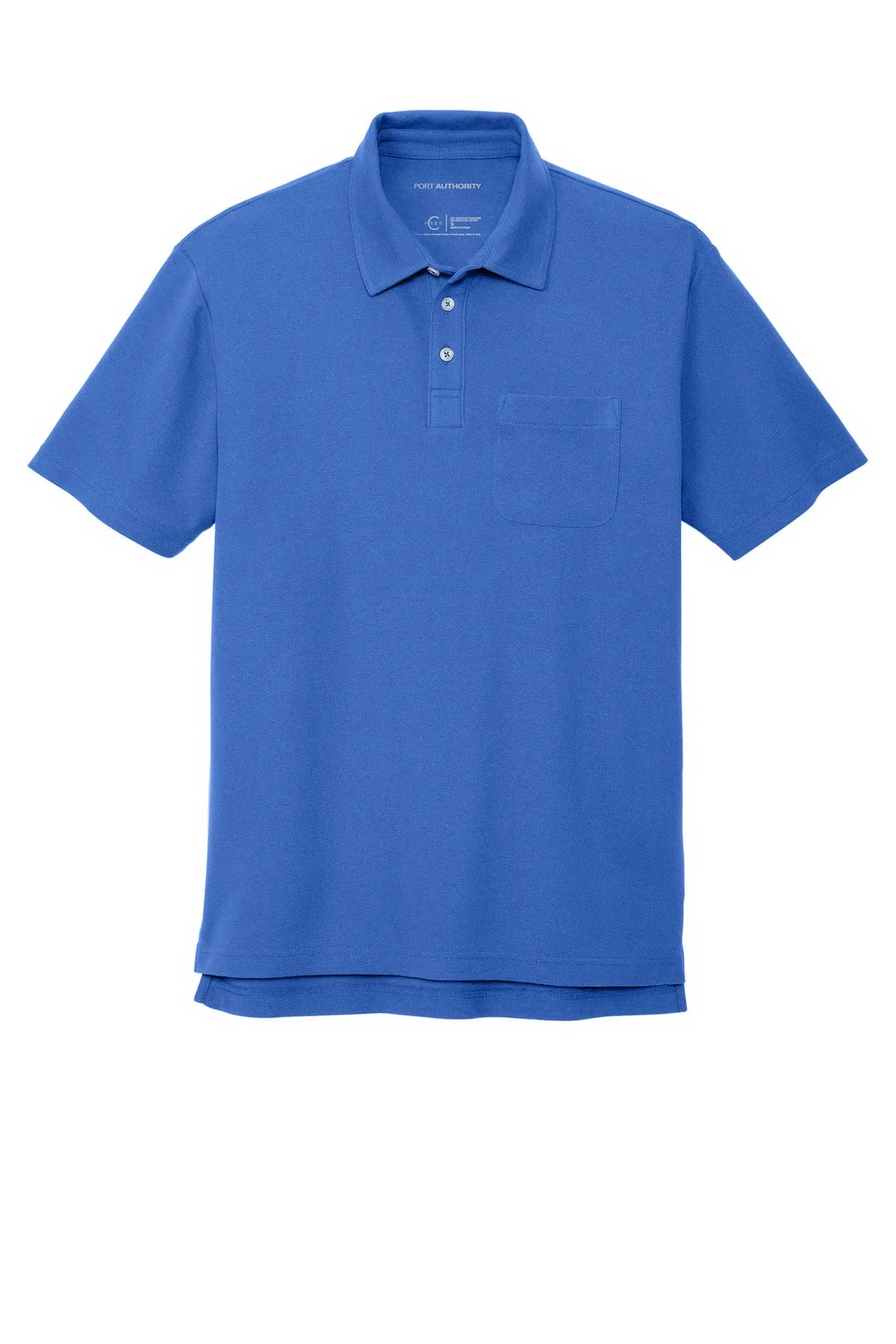 Port Authority C-FREE Cotton Blend Pique Pocket Polo K868 True Blue