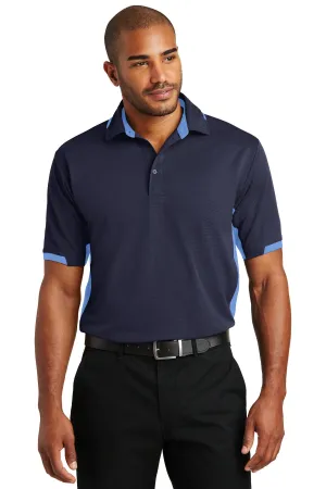 Port Authority Dry Zone Colorblock Ottoman Polo. K524 Navy/ Blue Lake