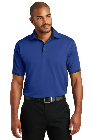Port Authority Dry Zone Colorblock Ottoman Polo. K524 Royal/ Black