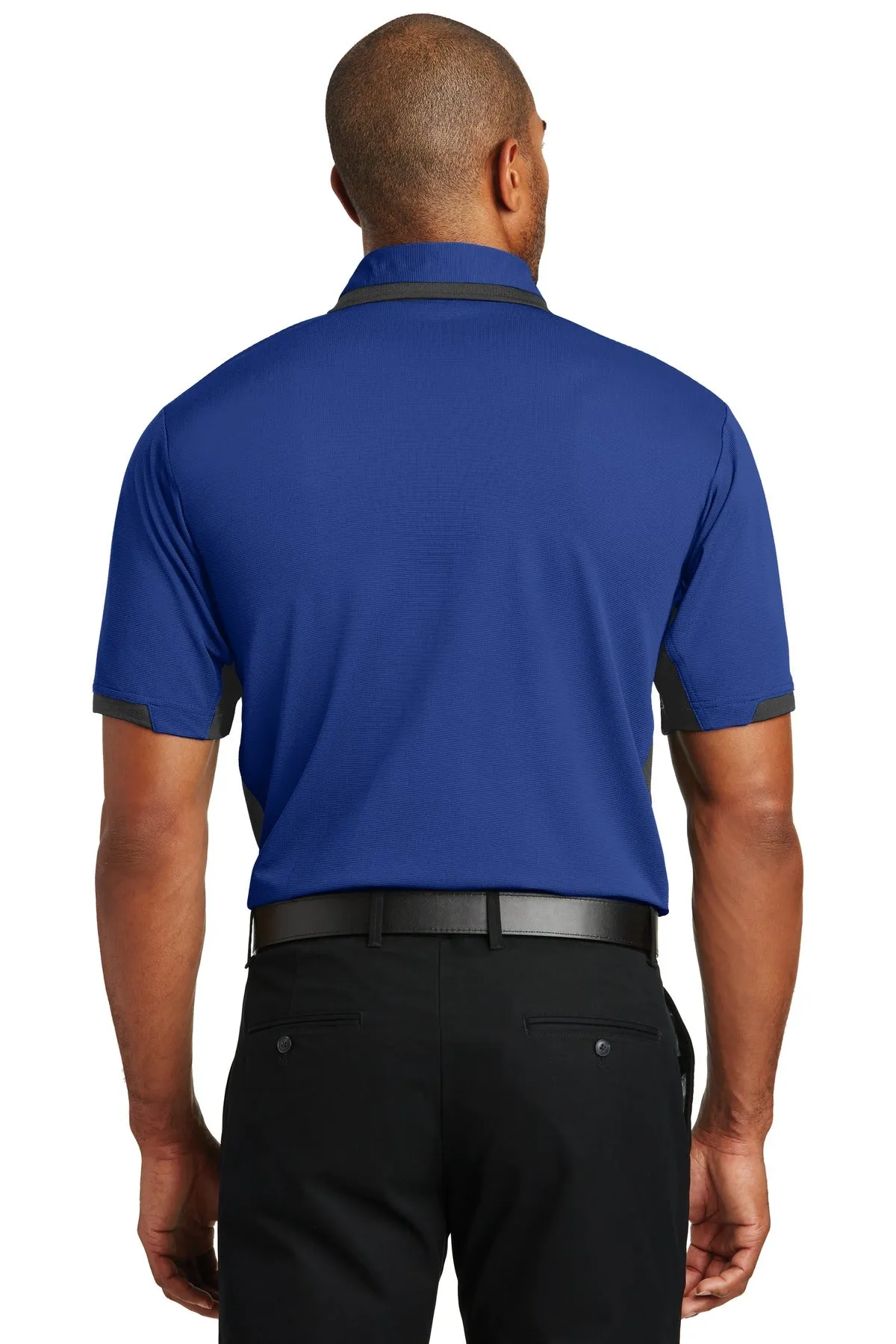 Port Authority Dry Zone Colorblock Ottoman Polo. K524 Royal/ Black