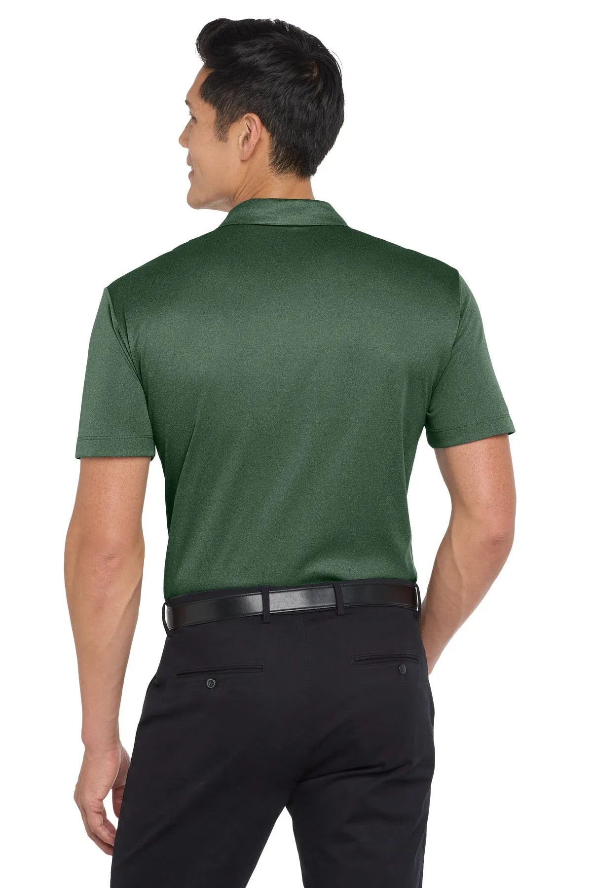 Port Authority  Heathered Silk Touch  Performance Polo. K542 Green Glen Heather