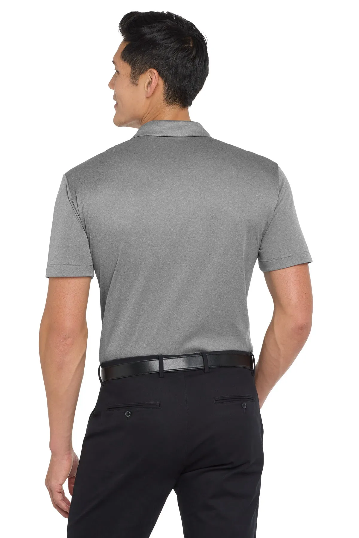 Port Authority  Heathered Silk Touch  Performance Polo. K542 Shadow Grey Heather