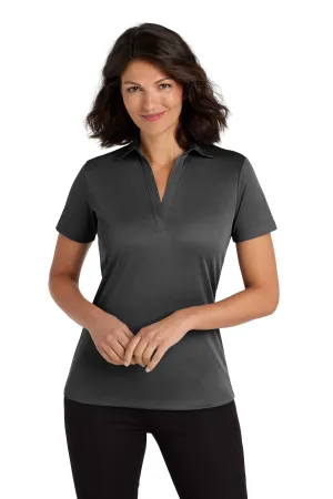 Port Authority  Women's Heathered Silk Touch  Performance Polo. LK542 Black Heather
