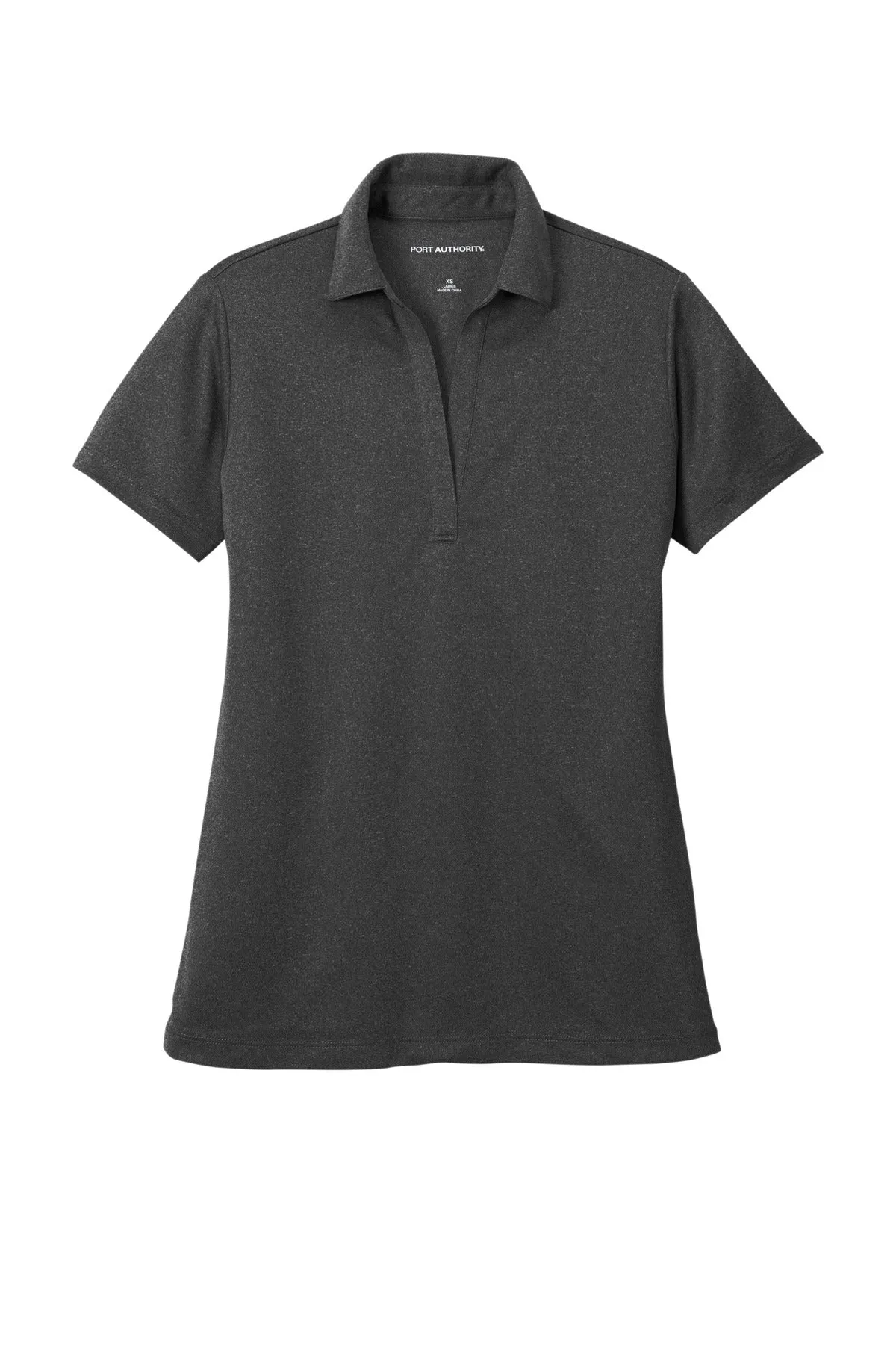 Port Authority  Women's Heathered Silk Touch  Performance Polo. LK542 Black Heather