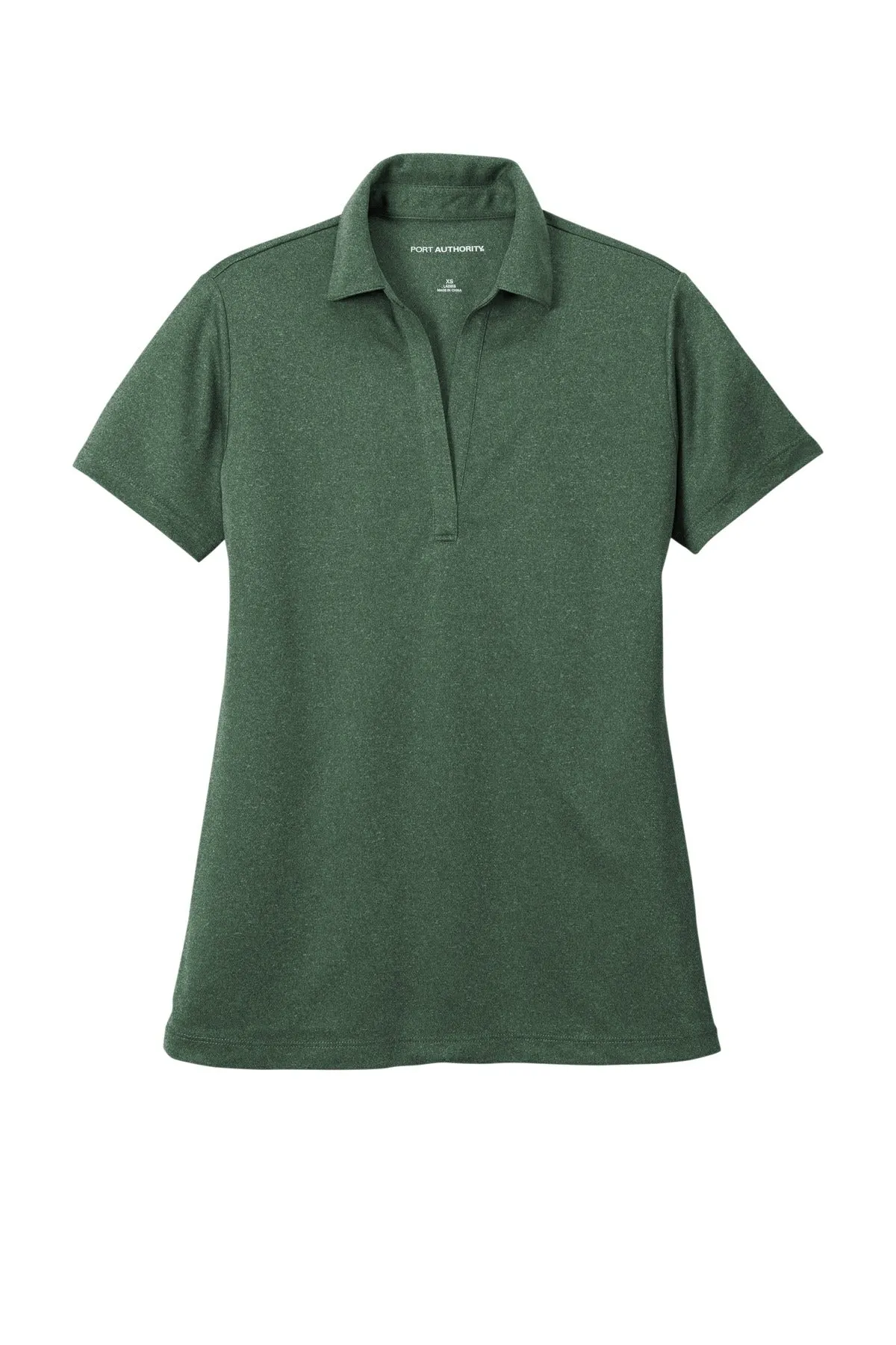Port Authority  Women's Heathered Silk Touch  Performance Polo. LK542 Green Glen Heather