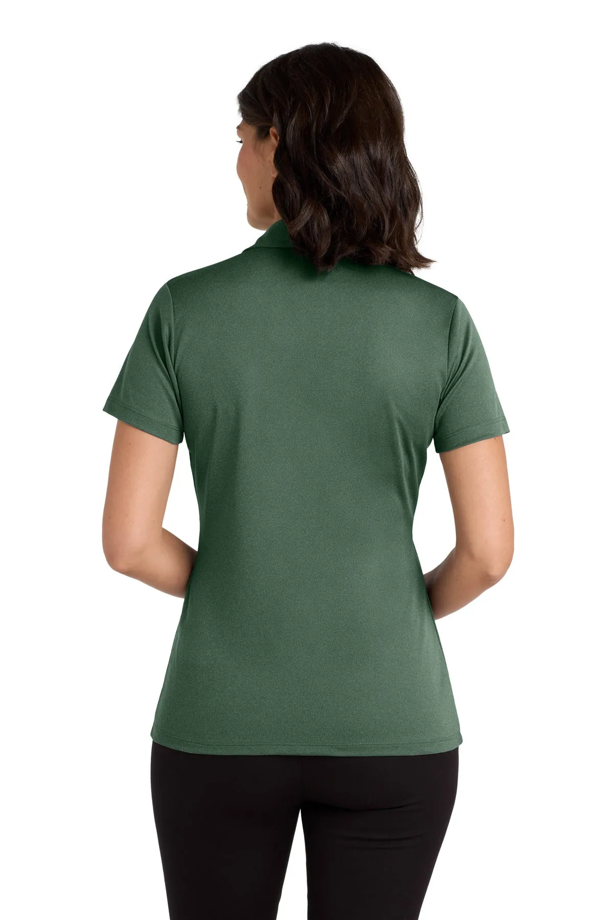 Port Authority  Women's Heathered Silk Touch  Performance Polo. LK542 Green Glen Heather