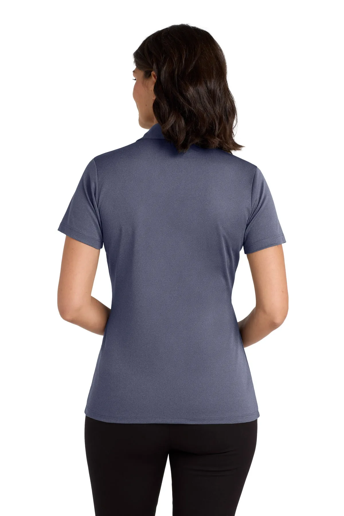 Port Authority  Women's Heathered Silk Touch  Performance Polo. LK542 Navy Heather