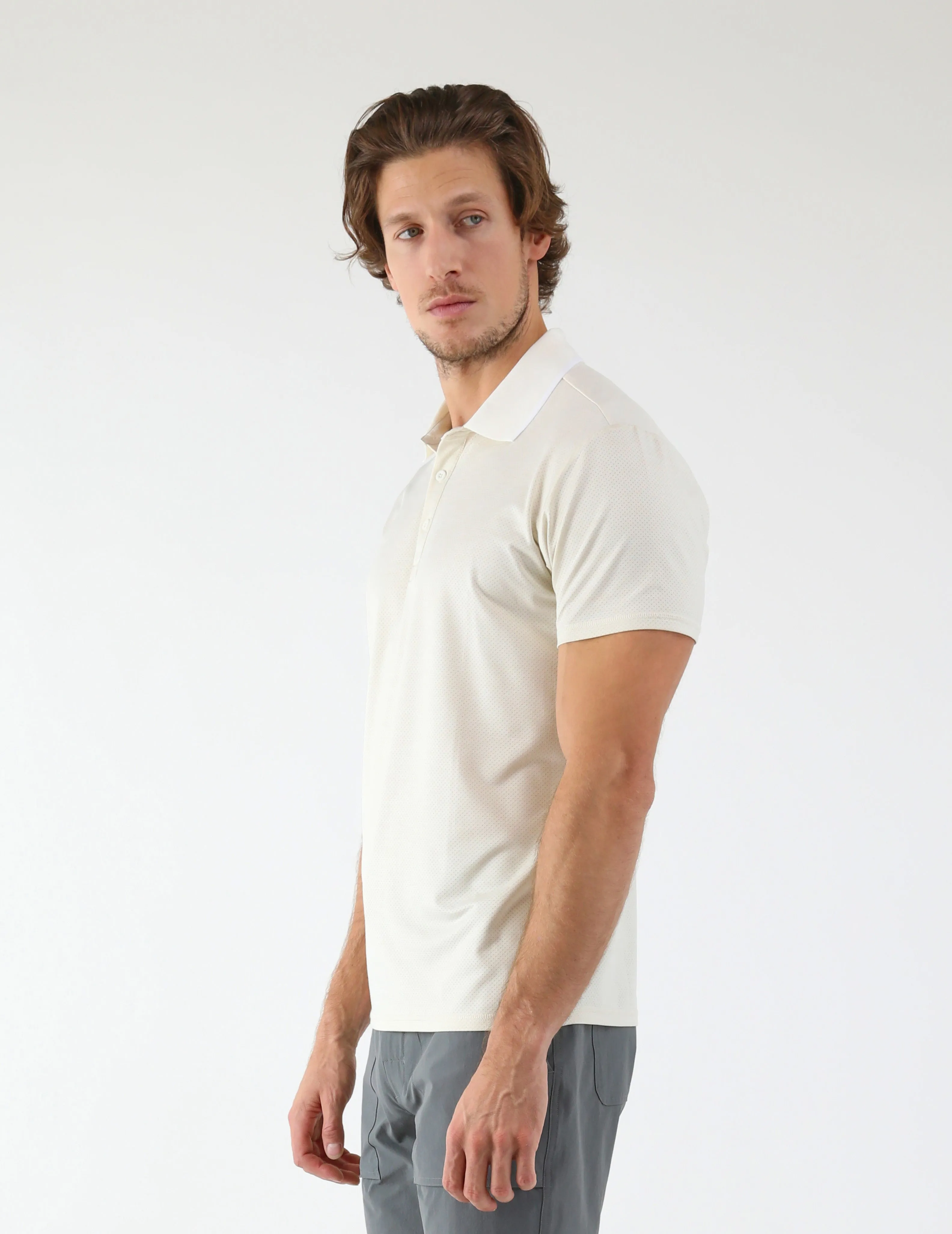 Power Fade Polo: Oatmilk