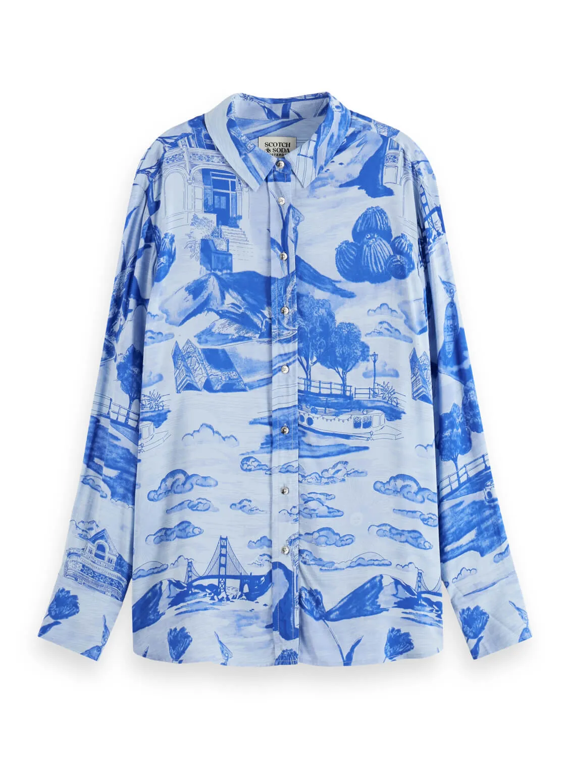 Printed Relaxed Fit Shirt - Journey of the Free Mind Print 177656