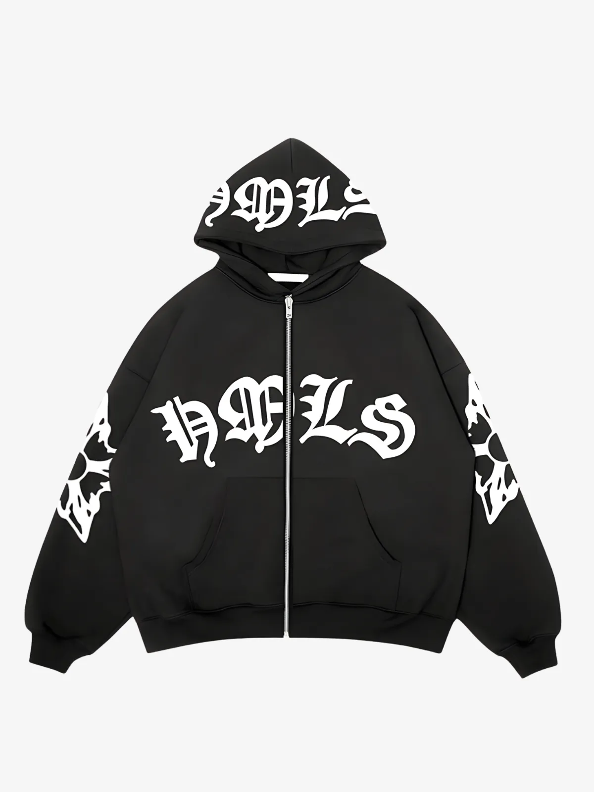 PUFF PRINT ZIPPER HOODIE