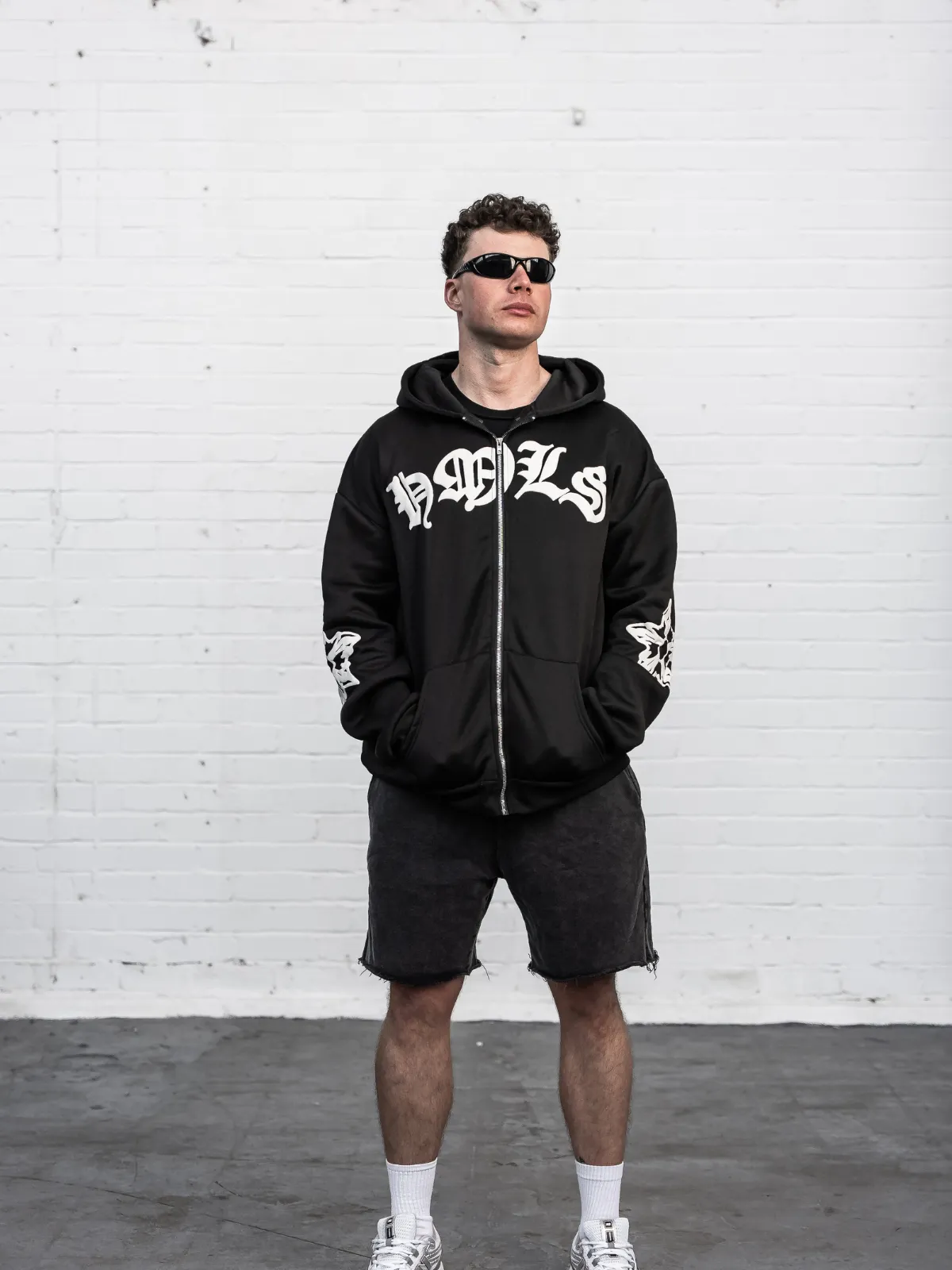 PUFF PRINT ZIPPER HOODIE