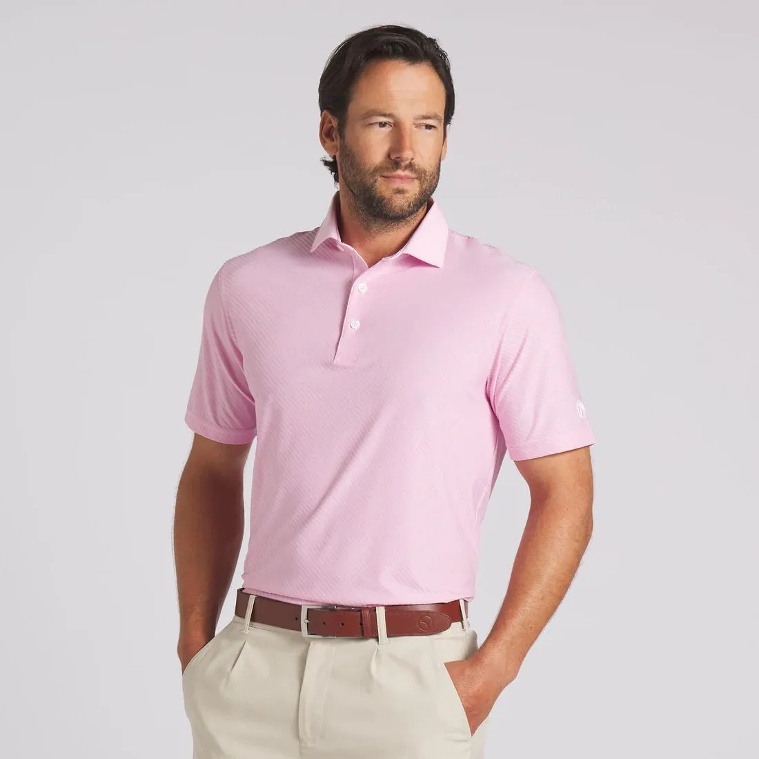 Puma Men's AP Jacquard Stripe Golf Polo