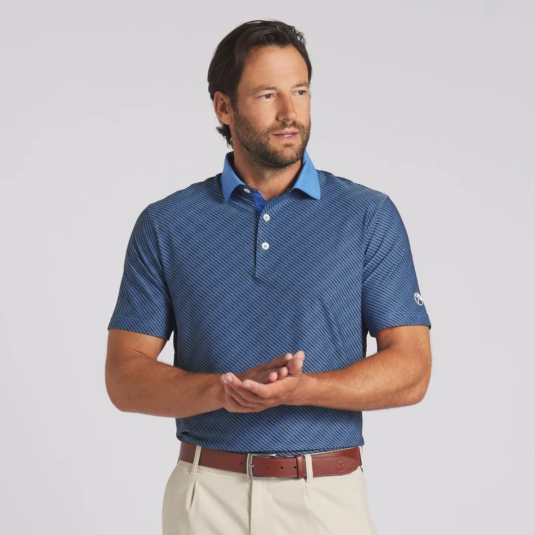 Puma Men's AP Jacquard Stripe Golf Polo