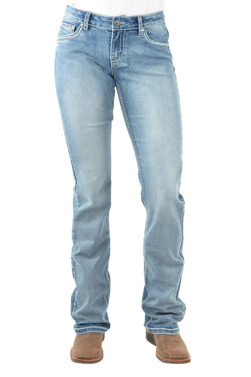 Pure Western Jeans Womens Criss Cross Relaxed (PCP2210729)