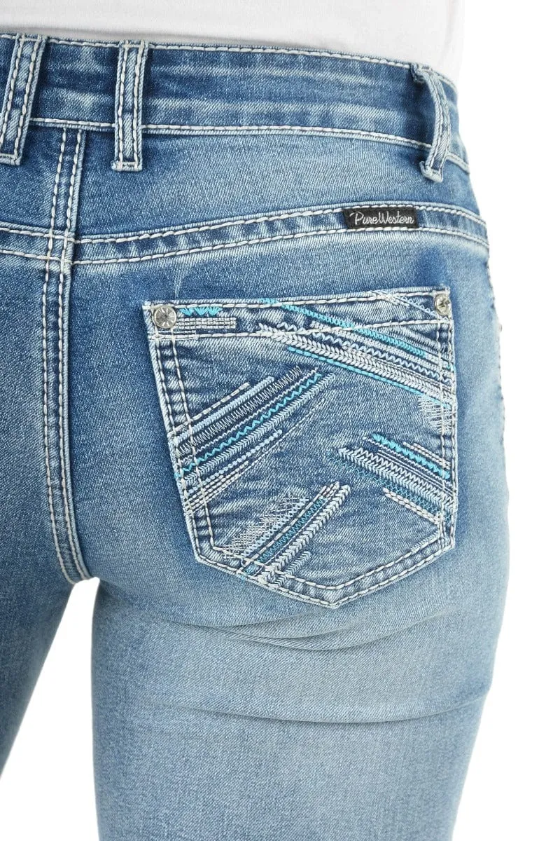 Pure Western Jeans Womens Criss Cross Relaxed (PCP2210729)