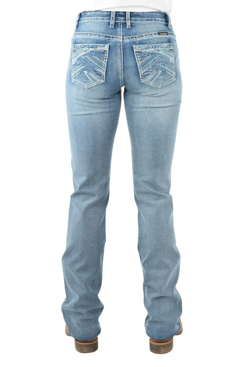 Pure Western Jeans Womens Criss Cross Relaxed (PCP2210729)