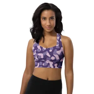 Purple Camo Longline Sports Bra