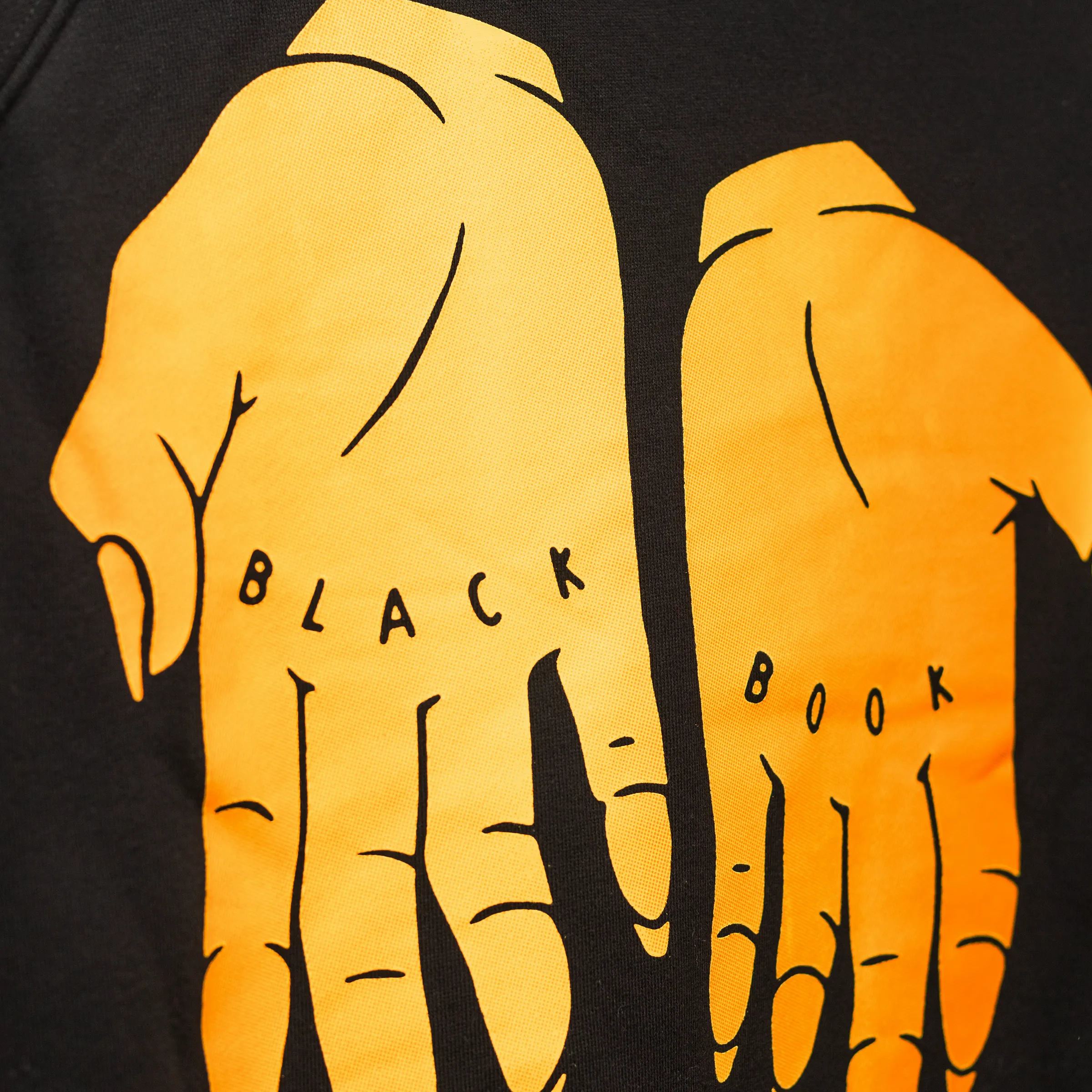 "PREMIUM" OVERSIZED HANDS HOODIE - GOLD/BLACK