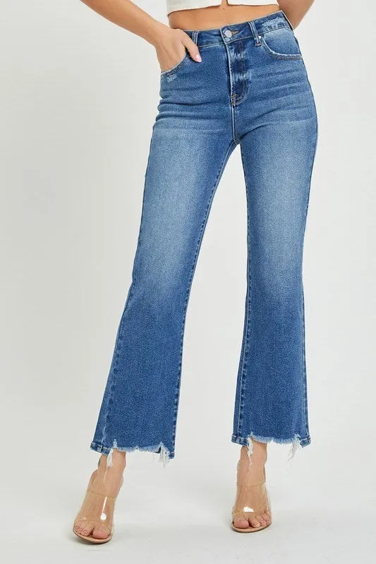 Risen High Rise Ankle Straight Relaxed Fit Jeans