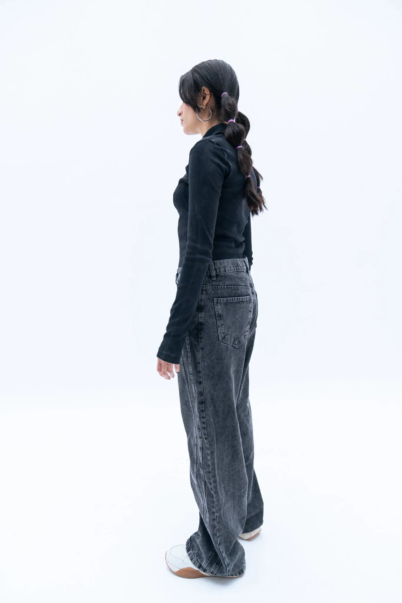 River Relaxed Fit Straight Leg In Black Jeans