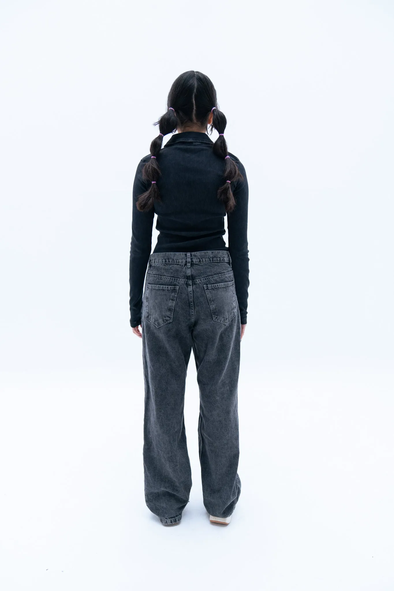 River Relaxed Fit Straight Leg In Black Jeans