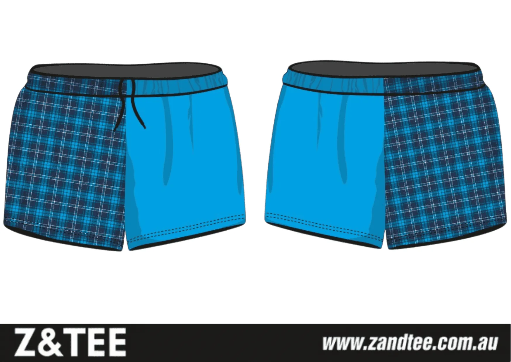 Rugby Shorts | Australian Flanny Design Blue ★Pre-Order★