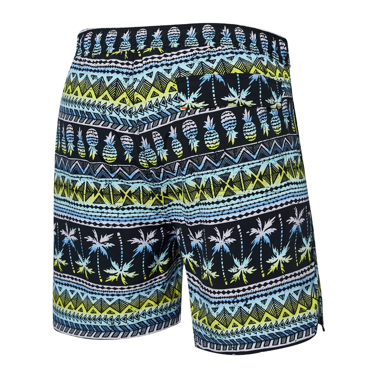 Saxx Mens Go Coastal 5" Swim Short - Pina Stripe - Black Multi
