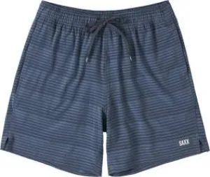 Saxx Mens Oh Buoy 2N1 7" Swim Short - Dark Ink/Deep Navy Stripe