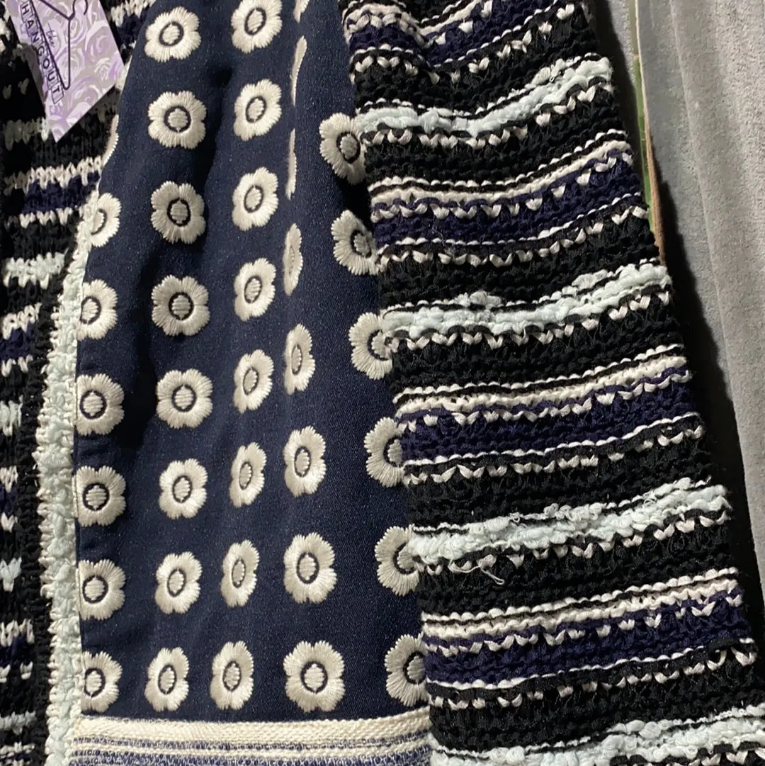 Sichin & Babi Cropped Kit Cardigan with Flowers