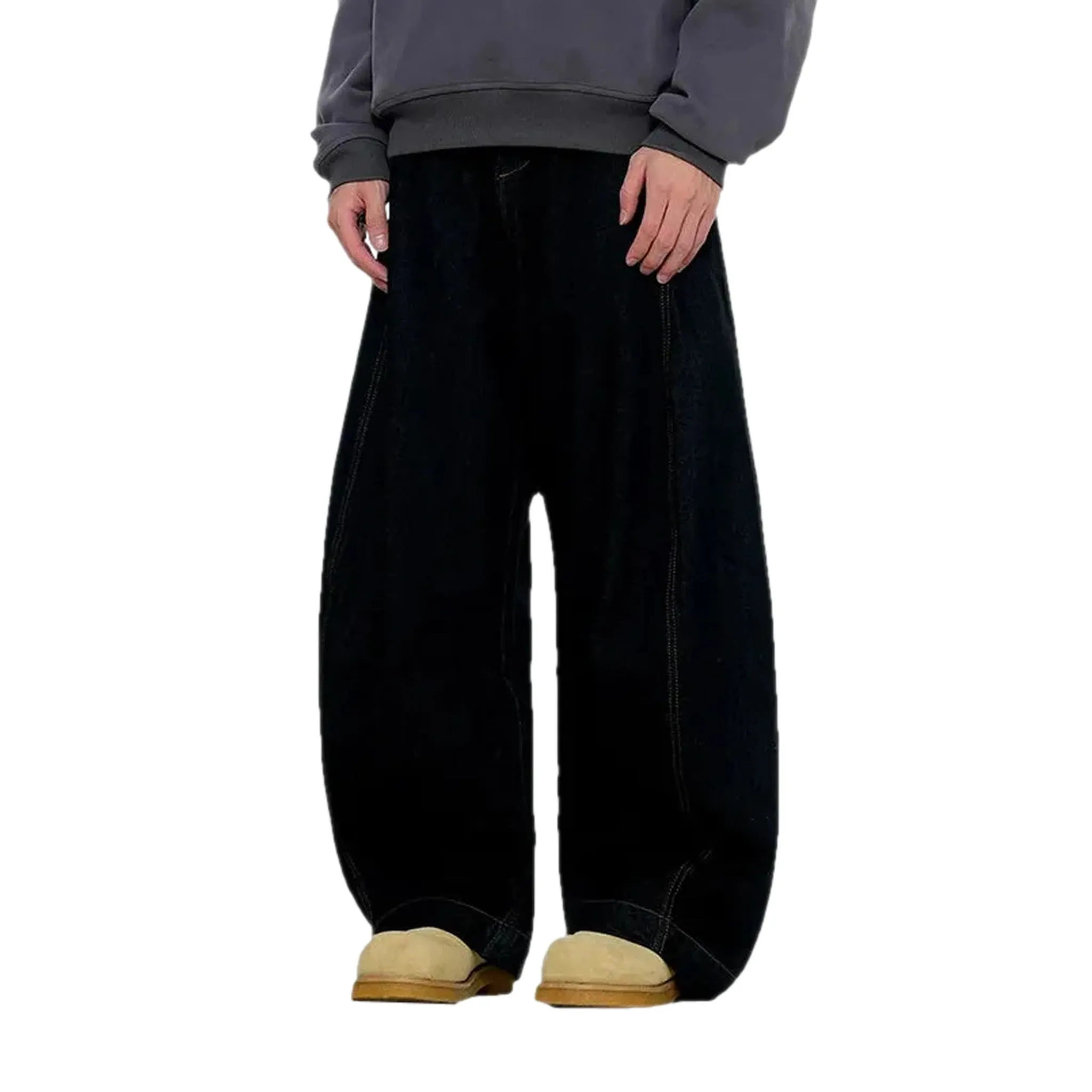 Single color slouchy fit men's jeans