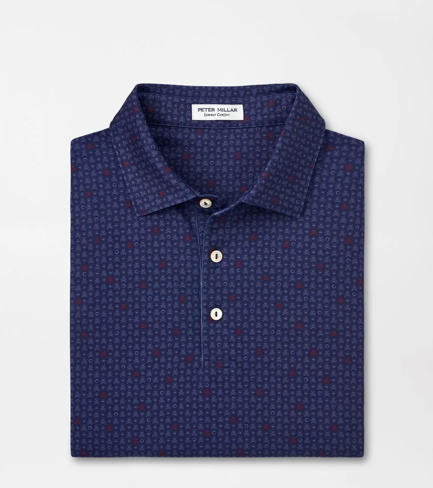 Skull in One Performance Jersey Polo in Sport Navy