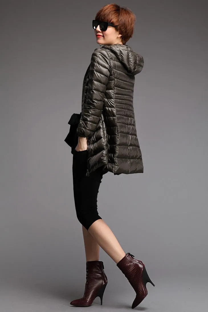 Snowka Female Warm Winter Jacket Women Coat Thin Brand 90% White Duck Down Parka Ultra-light Down Jacket Long Elegant Outwear