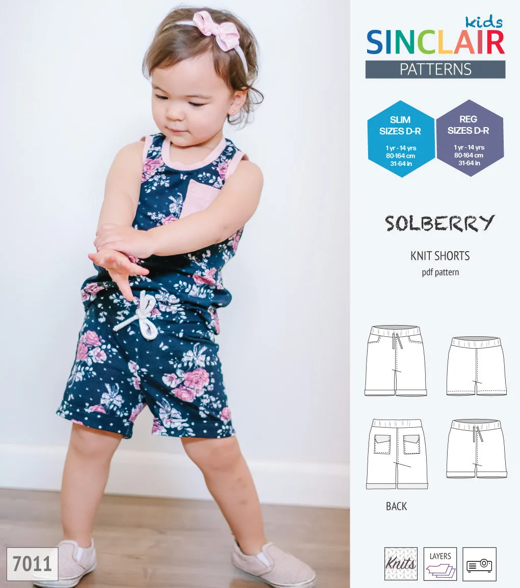 Solberry knit shorts for children (PDF)