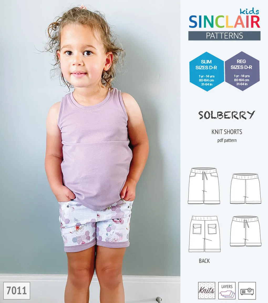Solberry knit shorts for children (PDF)