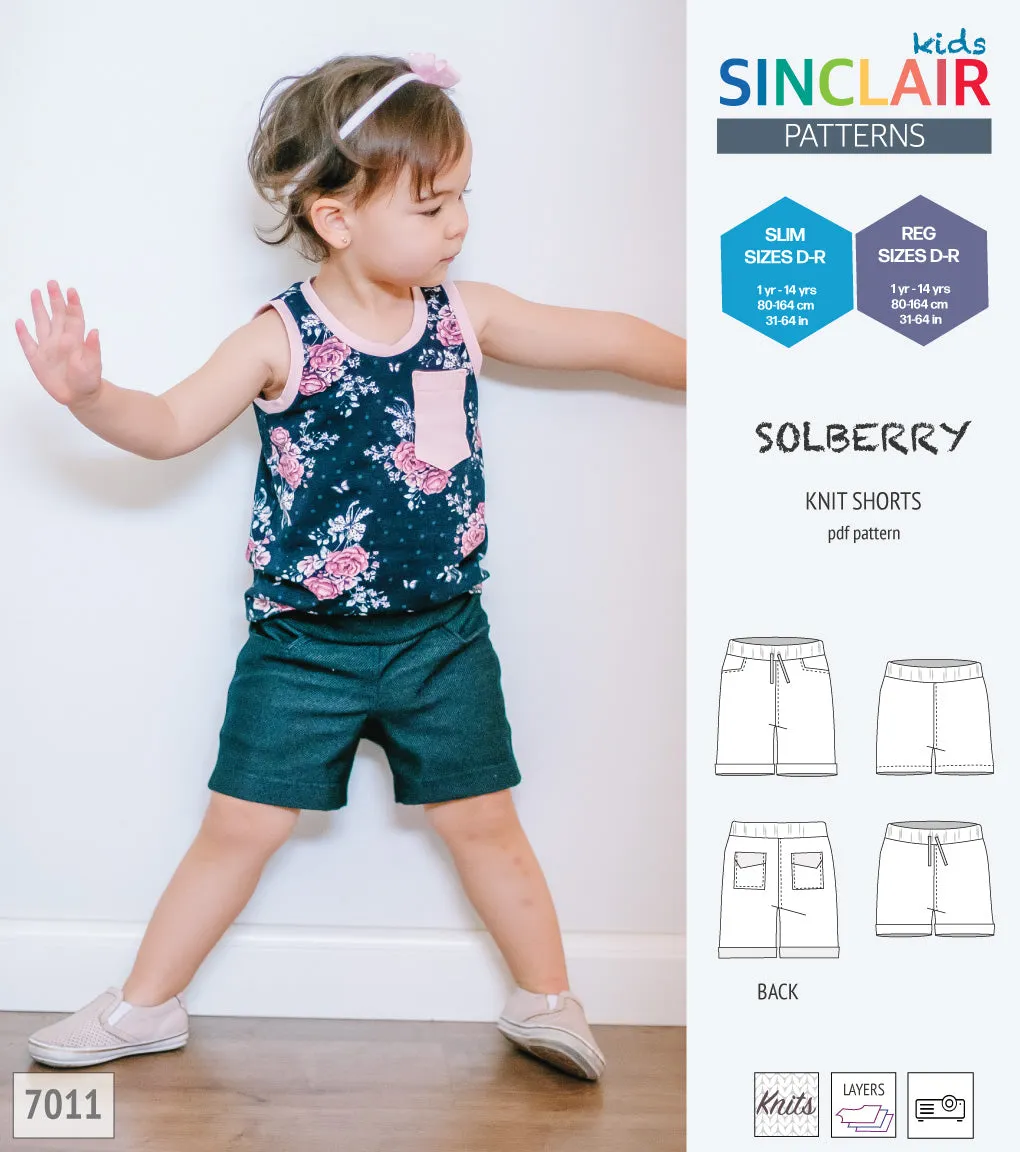 Solberry knit shorts for children (PDF)