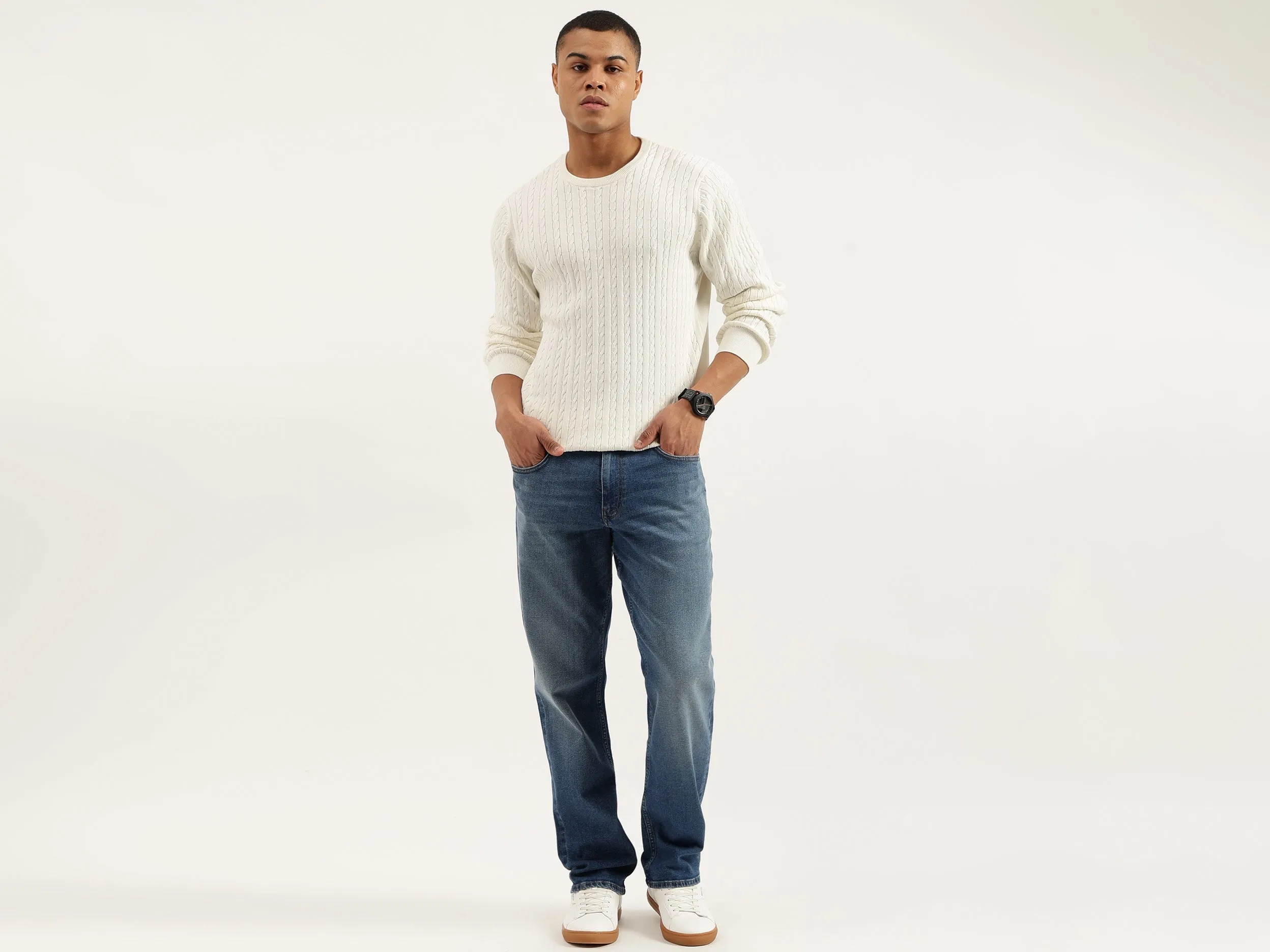 Solid Relaxed Fit Jeans