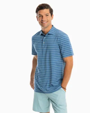 SOUTHERN TIDE DRIVER NEARSHORE STRIPED PERFORMANCE POLO SHIRT - BLUE RIDGE