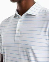SOUTHERN TIDE DRIVER NEARSHORE STRIPED PERFORMANCE POLO SHIRT - CLASSIC WHITE