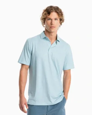 SOUTHERN TIDE DRIVER PINE RIDGE PRINTED PERFORMANCE POLO SHIRT - WAKE BLUE