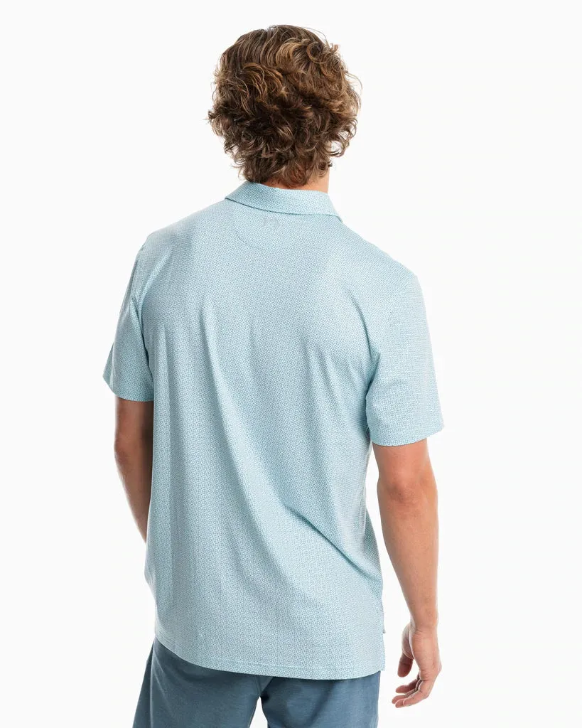 SOUTHERN TIDE DRIVER PINE RIDGE PRINTED PERFORMANCE POLO SHIRT - WAKE BLUE