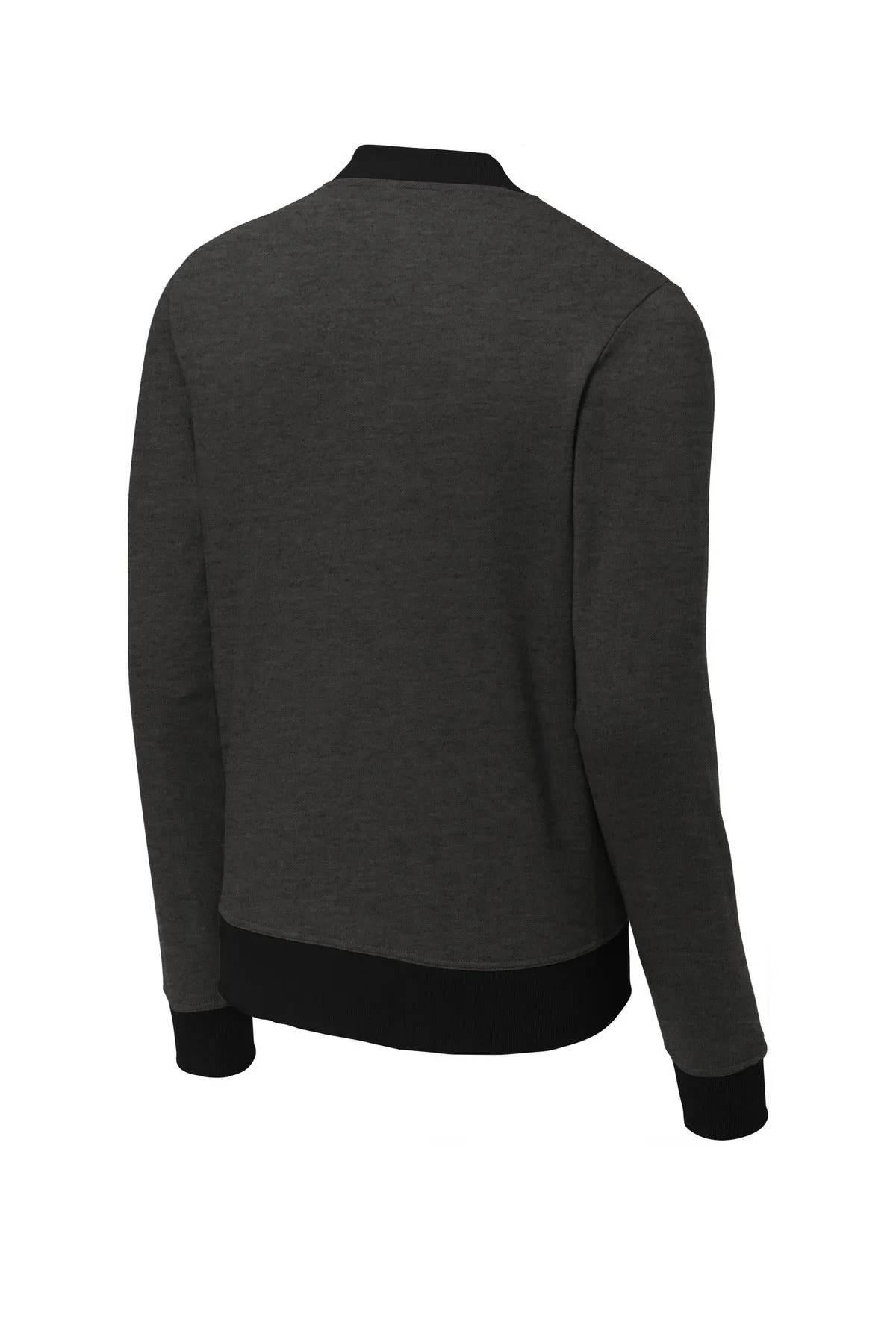 Sport-Tek  Lightweight French Terry Bomber. ST274 Heather Black