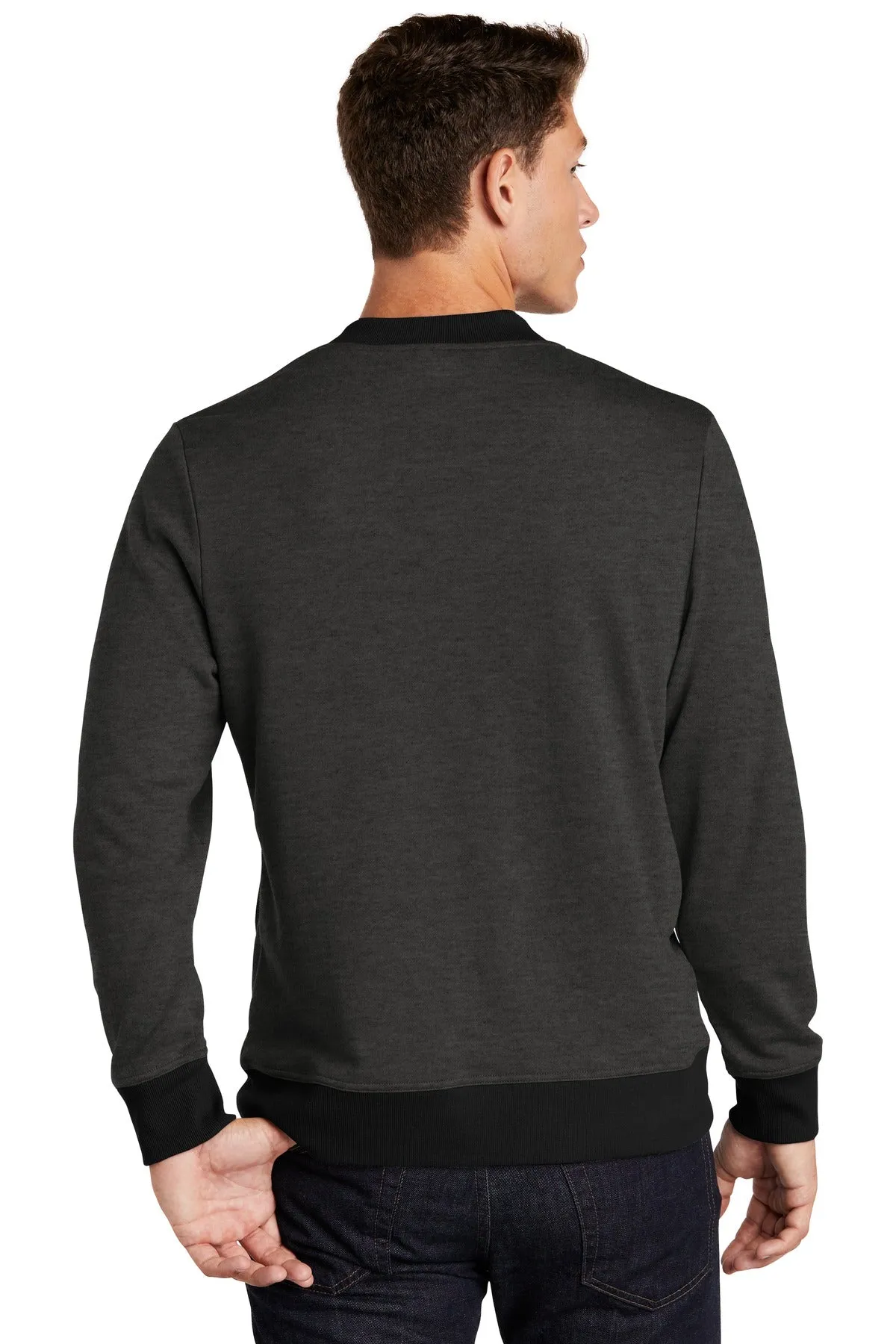 Sport-Tek  Lightweight French Terry Bomber. ST274 Heather Black