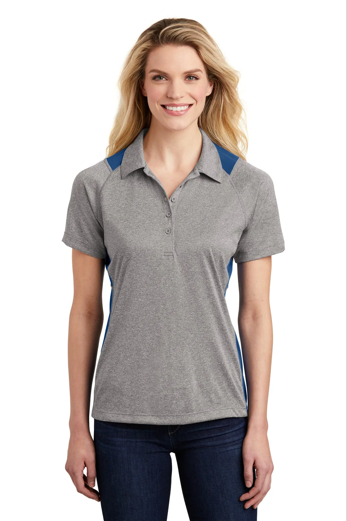 Sport-Tek? Women's Heather Colorblock Contender? Polo. LST665